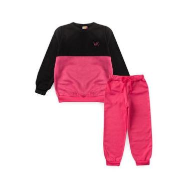 Imagem de Conjunto Moletom Infantil Recorte Joy - Vida Costeira Oficial, Preto, 