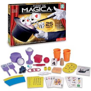 Imagem de Jogo de Mágica Passe de Mágica com 20 Truques Semi-Profissionais Manual Profissional Nig Brinquedos