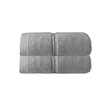Imagem de Kit 2 Toalhas de Rosto Lázio 48x90CM 100% Algodão 500g-m2 Alta Absorção Cinza Kacyumara