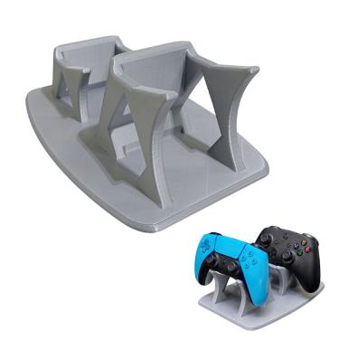 Imagem de Suporte para Controle de Videogame Leva Pra Casa Gamer Duplo Universal Base de Mesa Cinza
