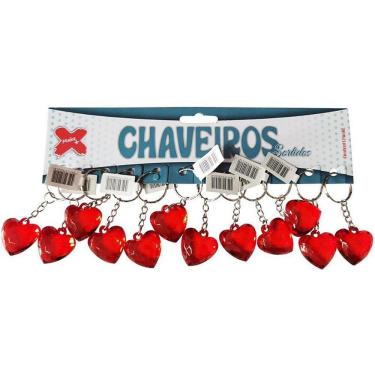 Imagem de Chaveiro Coração 2,5cm Pacote com 12 Peças para Chaves e Bolsas Make+