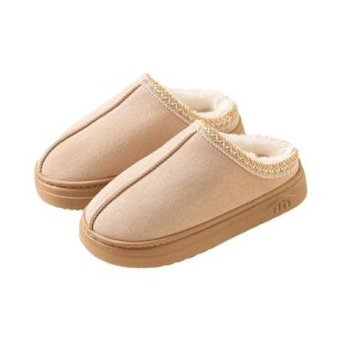 Imagem de Pantufas Femininas De Inverno Com Pelúcia Antiderrapante, Sola Macia, 