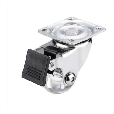 Imagem de Rodizio Perkon Poliuretano Base Giratorio Transparente Com Trava 35Mm 