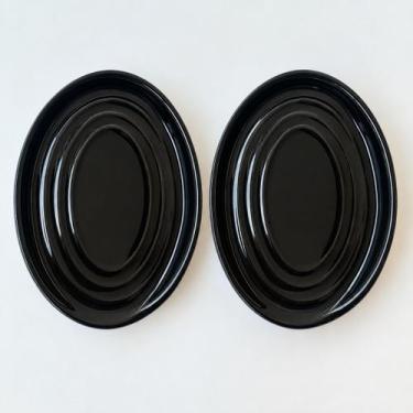 Imagem de KIT com 2 Descansos para Utensílios Oval Cerâmica Preto - WM