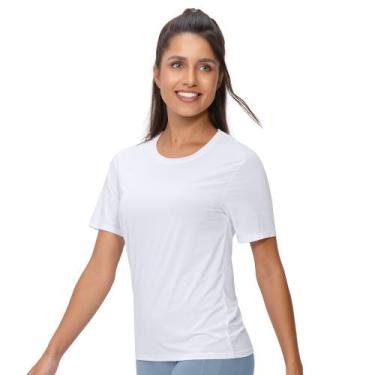 Imagem de Blusa Fitness Feminina Manga Curta Proteção UV Branco - Zee Rucci, P