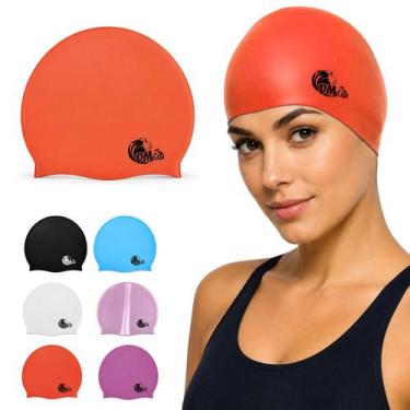 Imagem de Touca De Natação Em Silicone Unissex Adulto Para Piscina Flexível Para