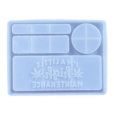 Imagem de Padrão de bandeja, SOFEA Folha de bordo Molde de resina de silicone para paletes Molde de rolo para paletes Caixa de armazenamento Fundição Grande mesa de servir Molde de paletes