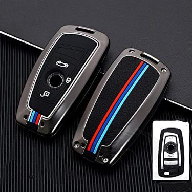 Imagem de YJADHU Car Styling Key Rings Cover Protection Stickers Protect Shell Cover Case Acessórios Auto Interior, apto para BMW F10 F30 X3 X4 F25 F26, preto 3 botões