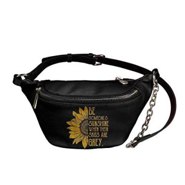 Imagem de GOSTONG Pochete Be Kind de couro de poliuretano para homens e mulheres, bolsas transversais leves, Girassol, One Size