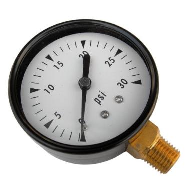 Imagem de LASCO 13-1931 30 PSI Tomada inferior medidor de pressão com 2 1/2 polegada Face e tubo macho de 1/4 polegada