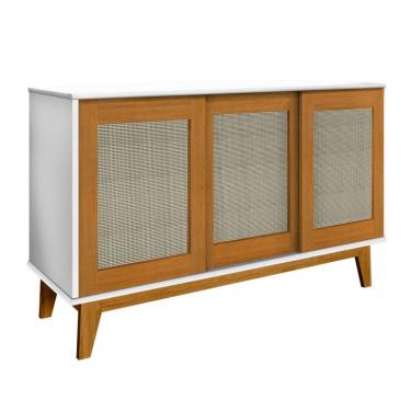 Imagem de Buffet Detroit 3 PT Branco e Madeira