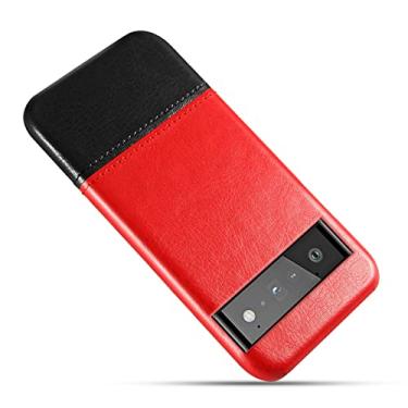 Imagem de Capa para Google Pixel 6/6 Pro, capa traseira de couro TPU (poliuretano termoplástico) moderna e durável com proteção antiarranhões e revestimento fino, B, 6 de 6,4 polegadas