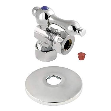 Imagem de Kingston Brass CC54301K Válvula de parada com ângulo de 1,27 cm (5/8") de diâmetro externo x 1,27 cm (1/2") ou 1,27 cm (7/16") com flange, cromo polido