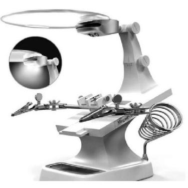 Imagem de Lupa De Mesa Com Garras E Iluminação Led Usb Gt317w