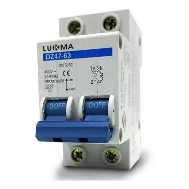 Imagem de Disjuntor 80 Amperes Bipolar 80A 2 Polos Curva C Lukma Bivolt