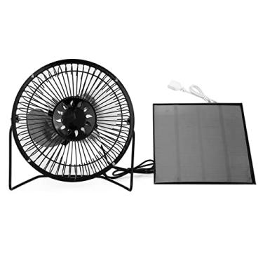 Imagem de Pilipane Ventilador alimentado por painel solar USB de 4,5 W, ventilador de resfriamento de mesa portátil alimentado por USB, ventilador portátil recarregável à prova d'água com vento forte (6,5 x 16,5 cm)