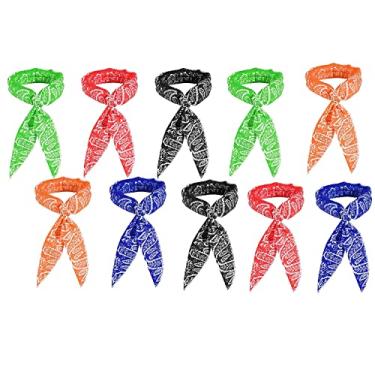 Imagem de Lenço de resfriamento de gelo faixa de pescoço bandana lenço de resfriamento de pescoço para homens e mulheres atividades ao ar livre (10 peças)
