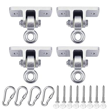 Imagem de BETOOLL Conjunto de 4 peças de pendurar para balanço de brinquedo, varanda de madeira, para ambientes internos e externos, conjunto de 4