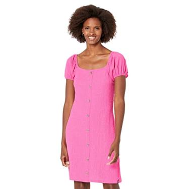 Imagem de Tommy Hilfiger Vestido feminino manga bufante gola quadrada manga bufante, Dálias, G