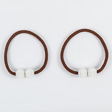 Imagem de Correia de cortina um par de ímã criativo fivela de cortina amarrada corda amarrada cinto acessórios de alça de cortina de cortina decoração tiebacks de cortina, T13,2 PCS