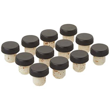 Imagem de North Mountain Supply Rolhas para degustação de barra – cortiça natural com tampas de plástico – saco com 12