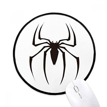 Imagem de Mouse pad preto com ilustração de aranha e inseto preto para computador