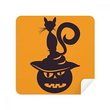 Imagem de Abóbora chapéu monstro gato óculos Halloween limpador de tela tecido camurça pacote com 2