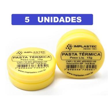 Imagem de Pasta Térmica 15g Implastec Processador Kit Com 5 Unidades
