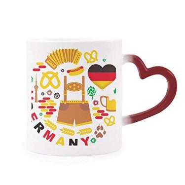 Imagem de Caneca de cerâmica sensível ao calor com bandeira da alfândega Alemanha muda de cor vermelha