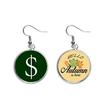 Imagem de Brinco de folha de outono com símbolo da moeda americana