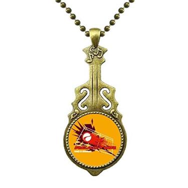 Imagem de DIYthinker Graffiti Street Colar de reator pronto para dominar joias antigas pingente de música de guitarra