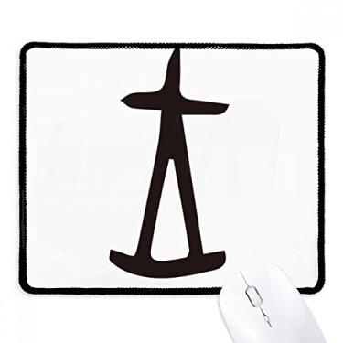 Imagem de Bone Inscription Tapete de borracha para jogos com sobrenome chinês Wang Mousepad com borda costurada