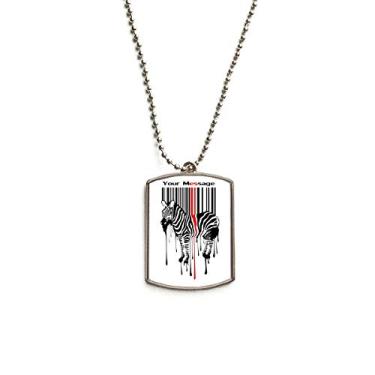 Imagem de DIYthinker Colar de aço inoxidável preto vermelho listrado Code Graffiti Pinto Dog Tag Pendant Pet
