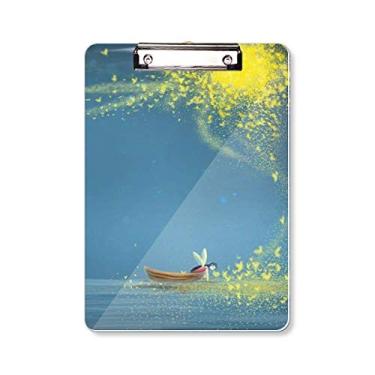 Imagem de Quadro de prancheta Silent Night Light Boat Fairy Fuying Painting Pasta, bloco de escrita A4