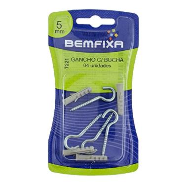 Imagem de Gancho Zincado 3, 0x50 Com Bucha 05mm - Cartela Bemfixa