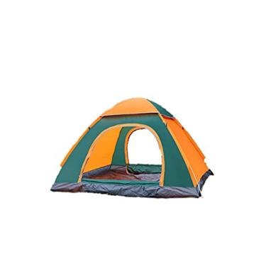 Imagem de YOUPING Barraca automática de camada dupla, barraca de acampamento 2-3, barraca popular, barraca de praia portátil verde laranja