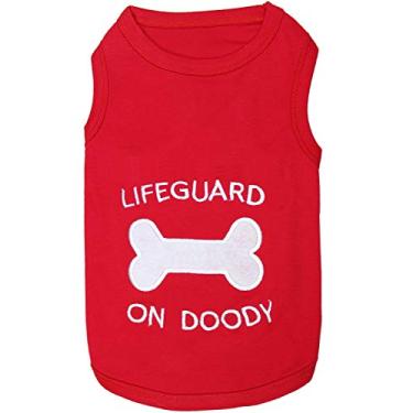 Imagem de Parisian Pet Camisetas Lifeguard, Peace, Free Hugs, Captain, Who Saved Who, Size Matters, Tuxedo, Keep Calm, Mustache, Life's a Beach (Lifeguard on Doody, 2GG)