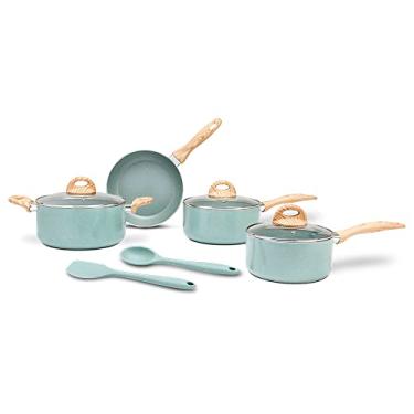 Imagem de Brinox - Jogo de Panelas 6 Peças com Fundo de Indução Ceramic Life Botanika - Verde