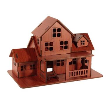 Imagem de Esquirla 3D Puzzle Arquitetura Cabana de Madeira Edifícios DIY Artesanato Crianças Brinquedos de Construção Decoração para Adolescentes Adultos Presente de, Cabana