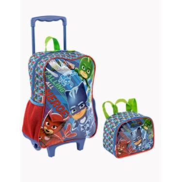 Imagem de Kit Mochila De Roda E Lancheira Pjmasks