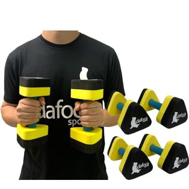 Imagem de Kit 2 Pares Halteres Hidroginástica em EVA 1 à 2kg DF1104-P Preto/Amarelo Dafoca Sports