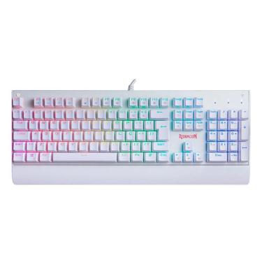 Imagem de Teclado Mecânico Redragon Kala Lunar White - ABNT2 - RGB Chroma - Switch Azul - K557W-RGB BLUE