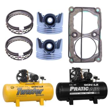 Imagem de Junta Anel E Pistão Schulz Csl 20 Pratic Air Twister Csl 18 Bravo