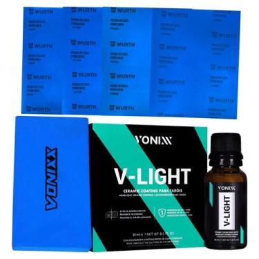 Imagem de Kit Polimento Farol Lixa Vitrificador V-light 20ml Vonixx
