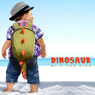 Imagem de Mochila Generic Boys Dino Green Poliéster Denim 20L