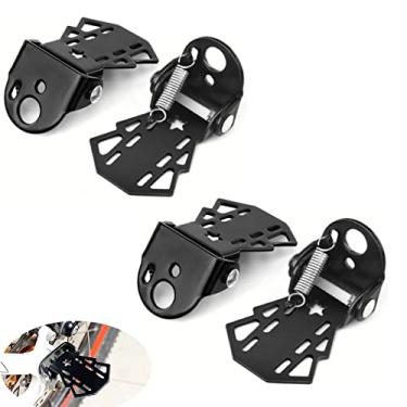 Imagem de YehVeh Pacote com 4 mini pedais traseiros de bicicleta pinos de bicicleta dobrável suporte de apoio para os pés para bicicletas de montanha pedal do assento traseiro infantil bicicleta Peg placa de