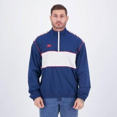 Imagem de Blusão Umbro Tape Essence Marinho e Branco-Masculino