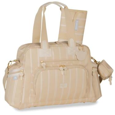 Imagem de Bolsa Mochila Maternidade Luxo Urso Marfim, Mochila com bolso Térmico, Masterbag, Acompanha trocador e porta chupeta