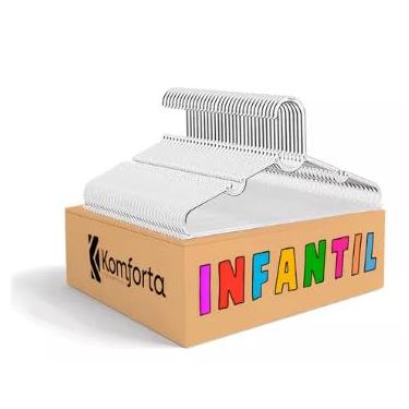 Imagem de Cabide Infantil Acrilico Kit 50 Transparente Organizador