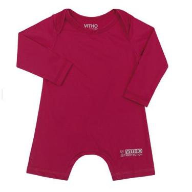 Imagem de Macacão Bebê com Proteção Solar UV 50+ Manga Longa Rosa Pink Vitho - V